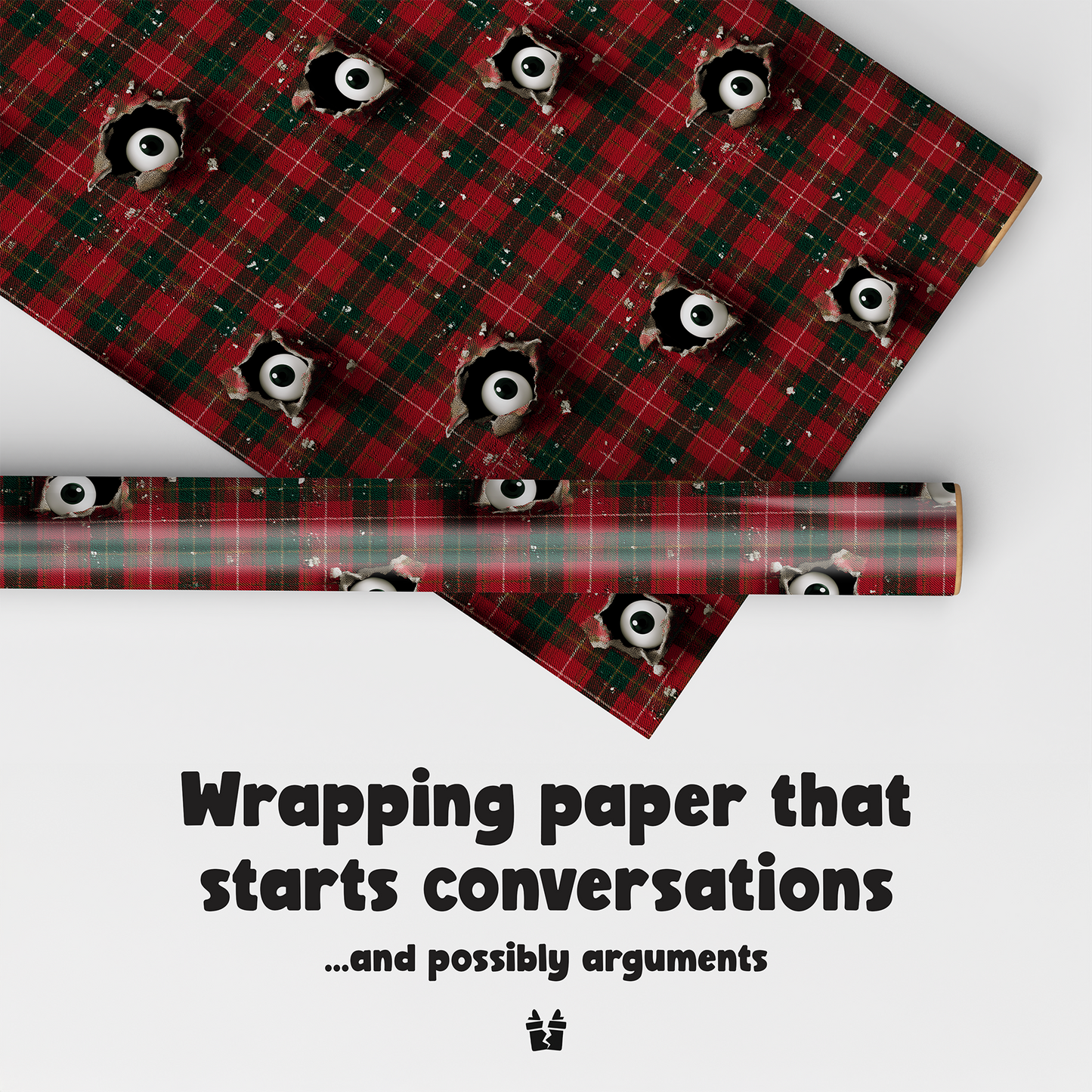 Creepy Eyes Christmas Wrapping Paper