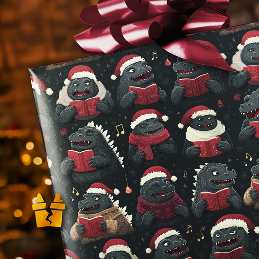 Godzilla Choir Christmas Wrapping Paper