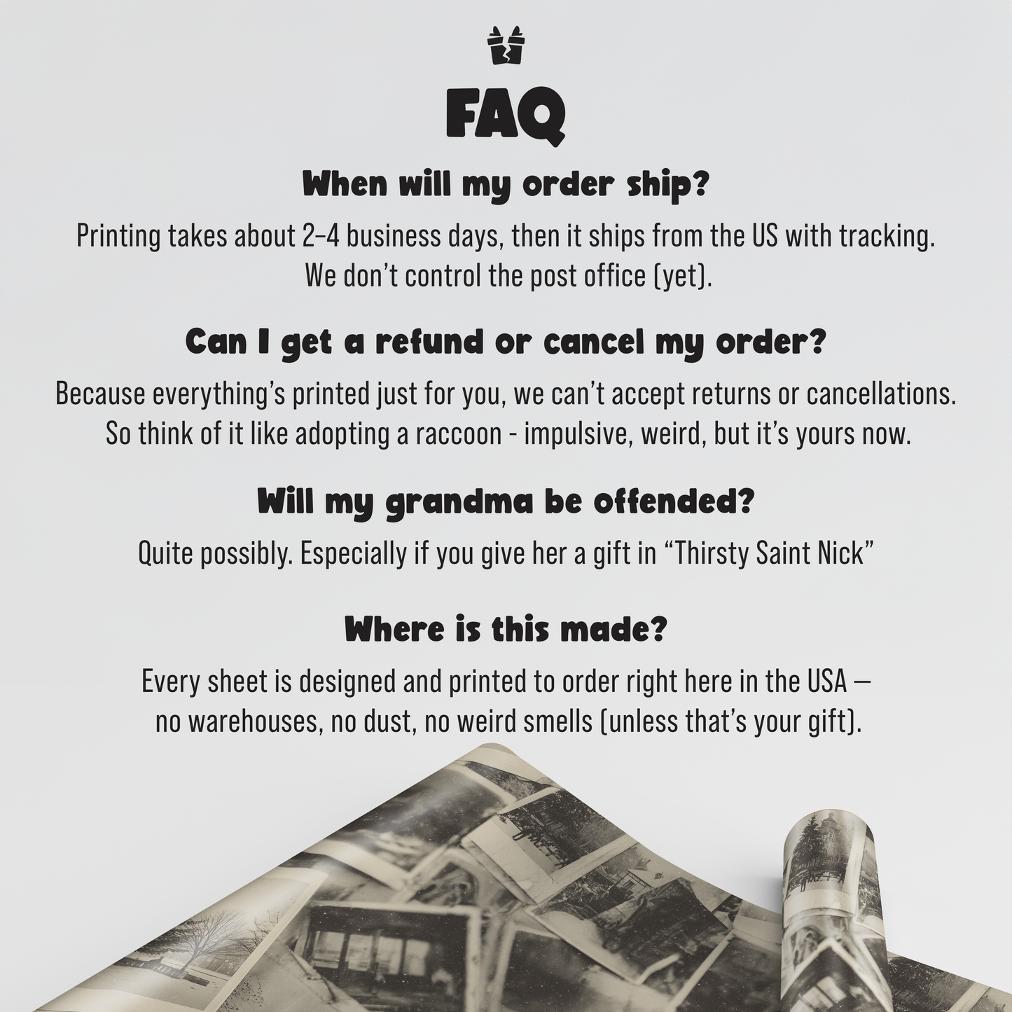 Vintage Polaroid Christmas Wrapping Paper