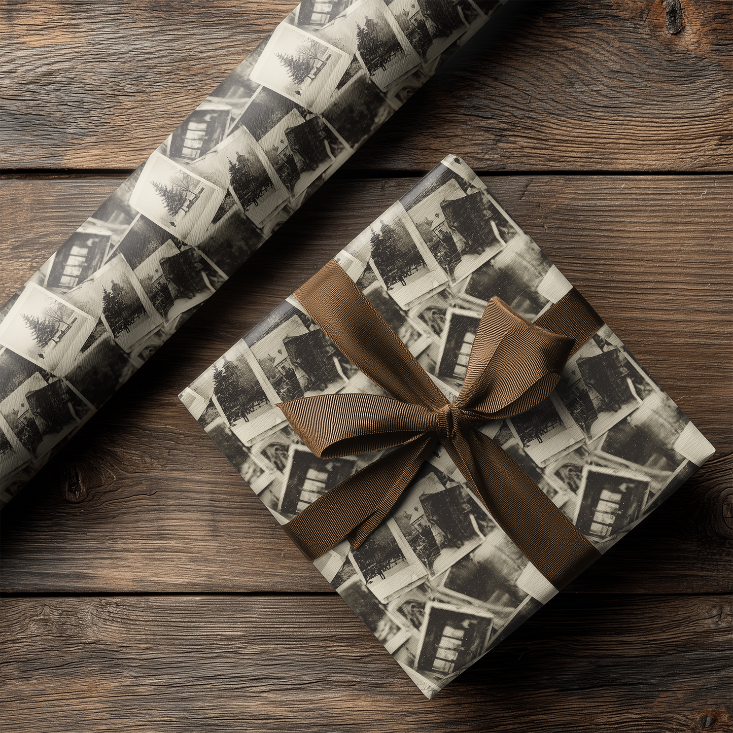 Vintage Polaroid Christmas Wrapping Paper