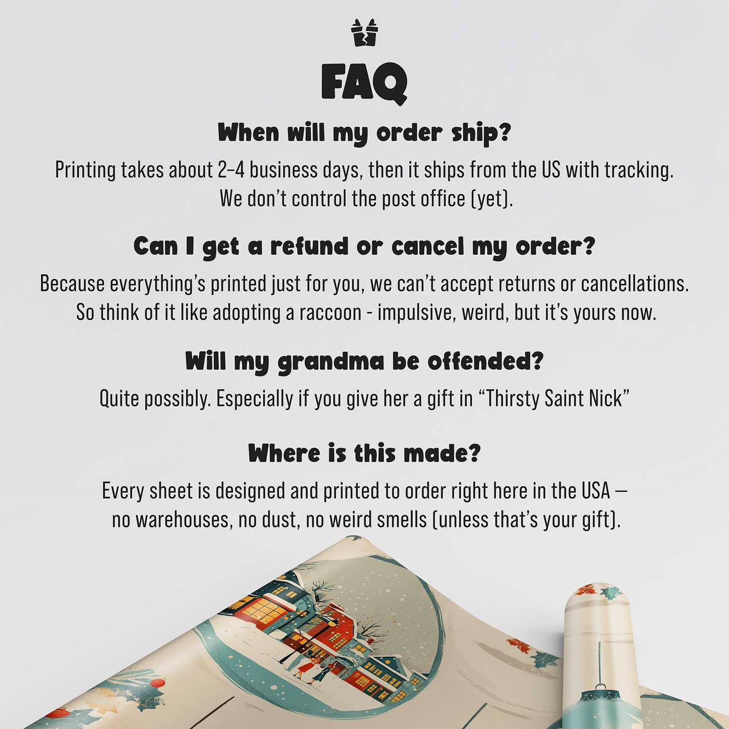 Snow Globe Christmas Wrapping Paper