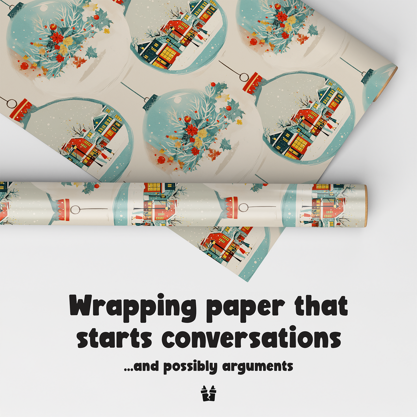 Snow Globe Christmas Wrapping Paper