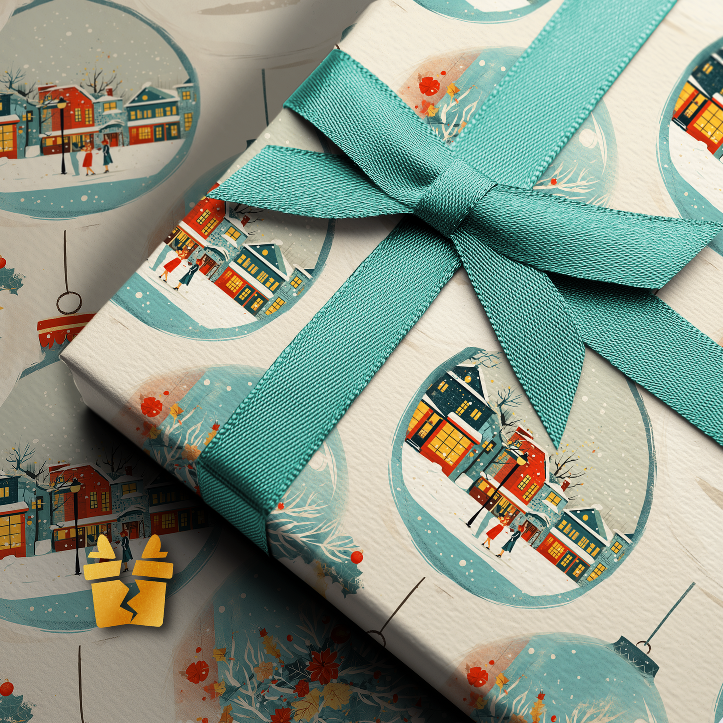 Snow Globe Christmas Wrapping Paper