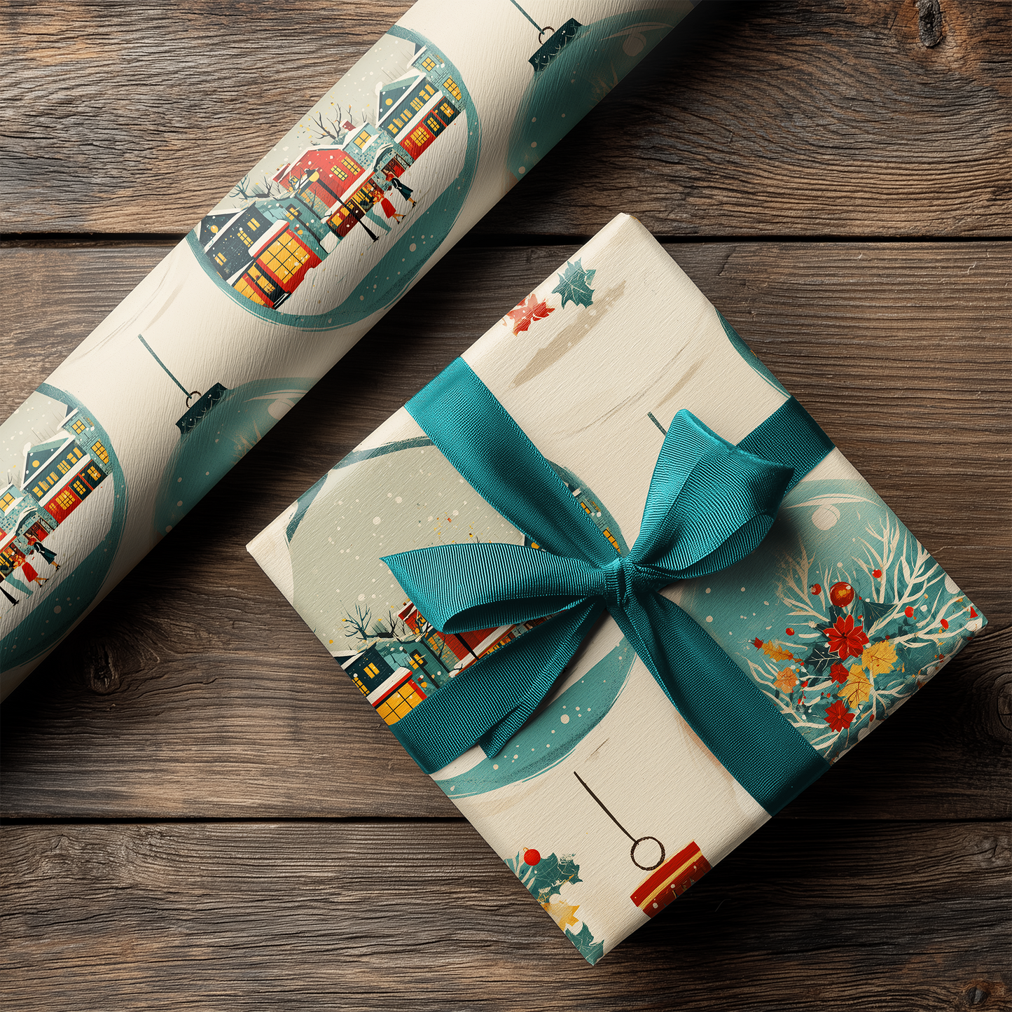 Snow Globe Christmas Wrapping Paper