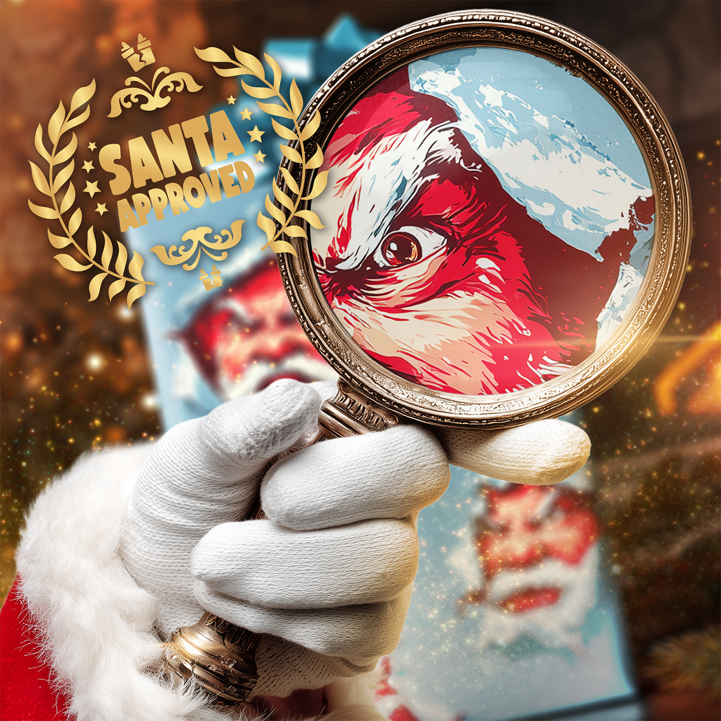 Santa Ripping Christmas Wrapping Paper