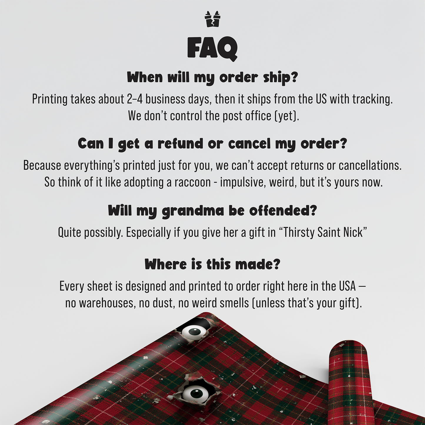 Creepy Eyes Christmas Wrapping Paper