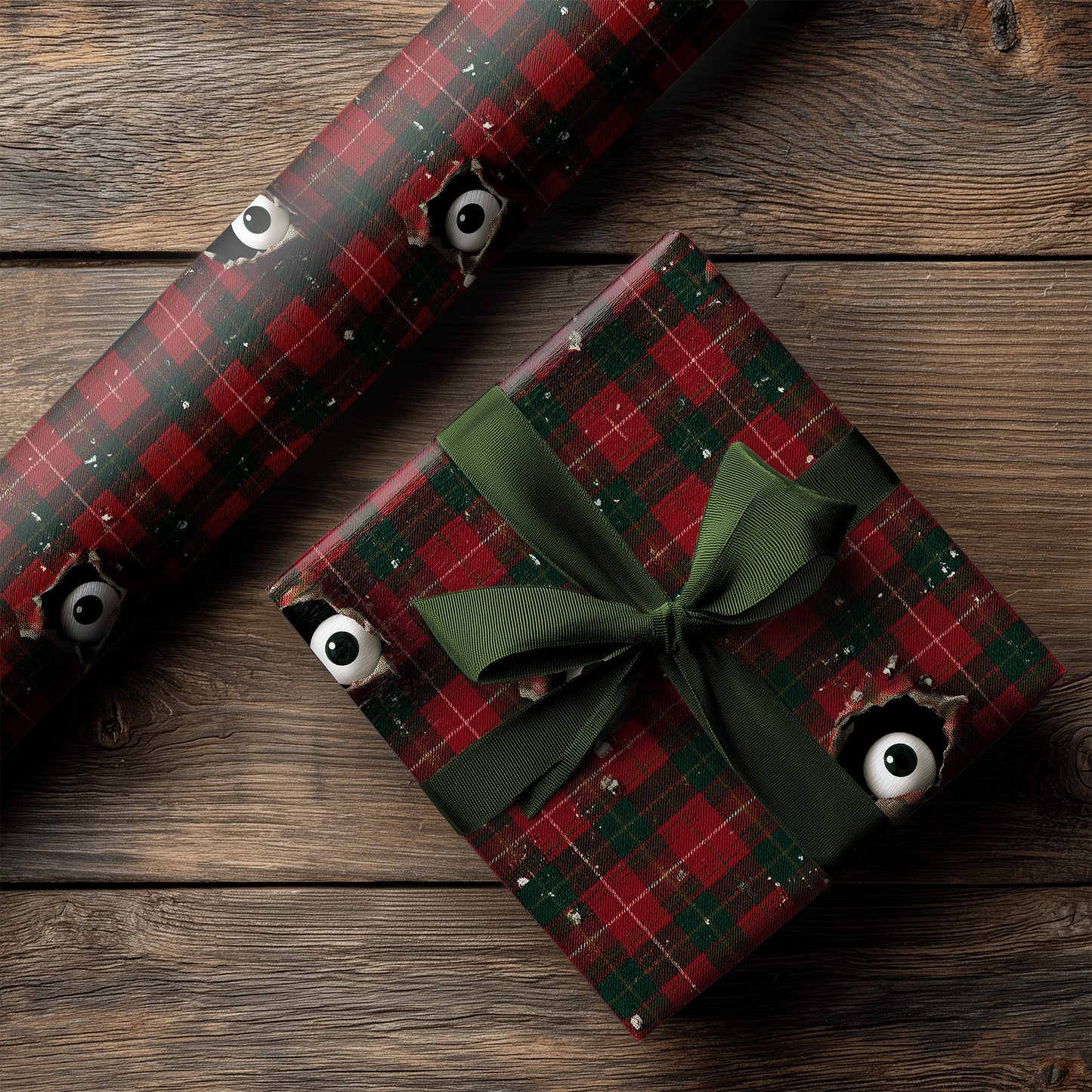 Creepy Eyes Christmas Wrapping Paper