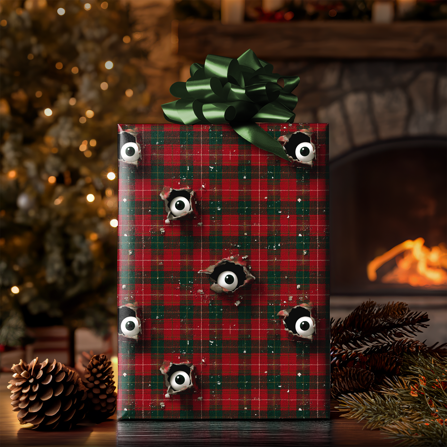 Creepy Eyes Christmas Wrapping Paper