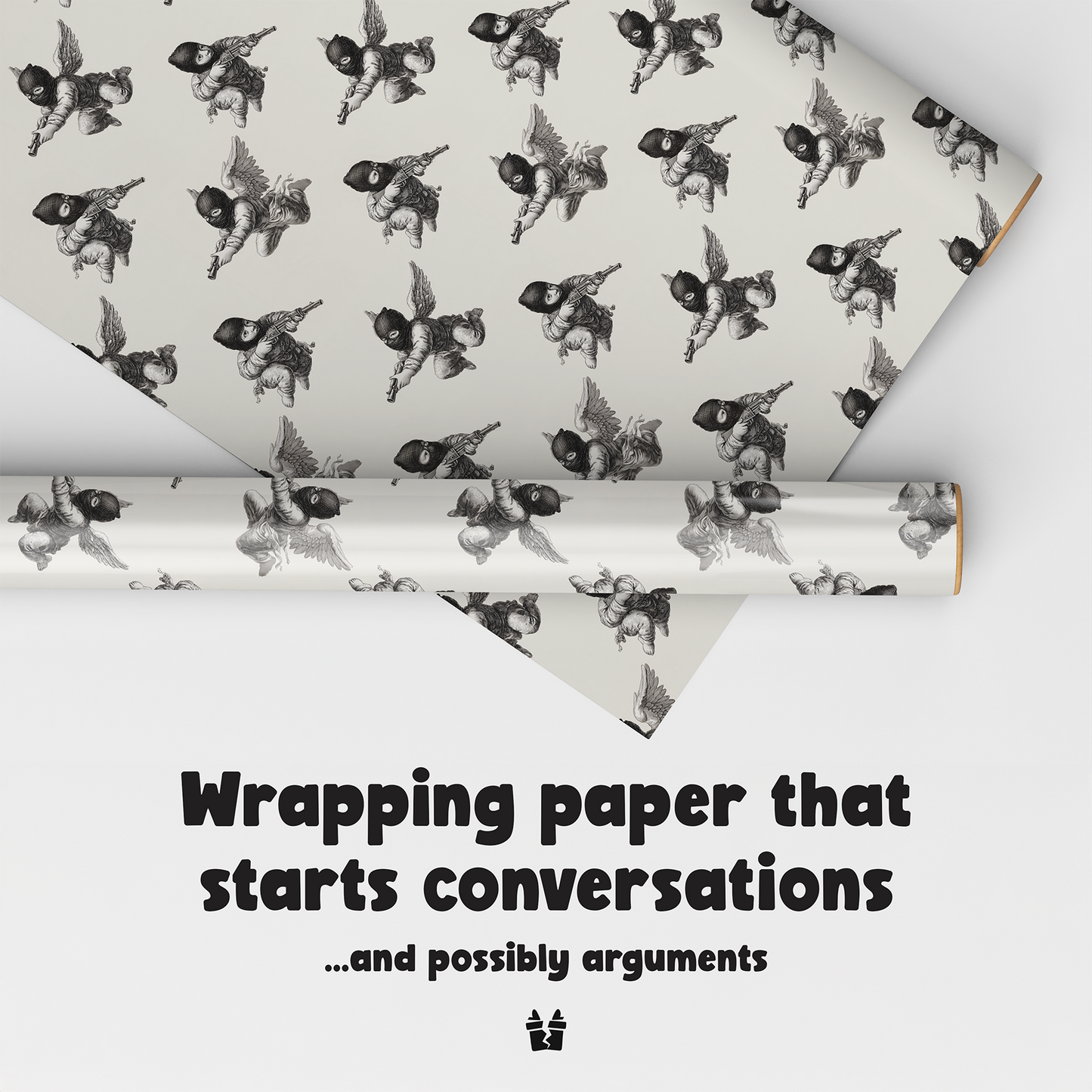 Ski Mask Cherub Wrapping Paper