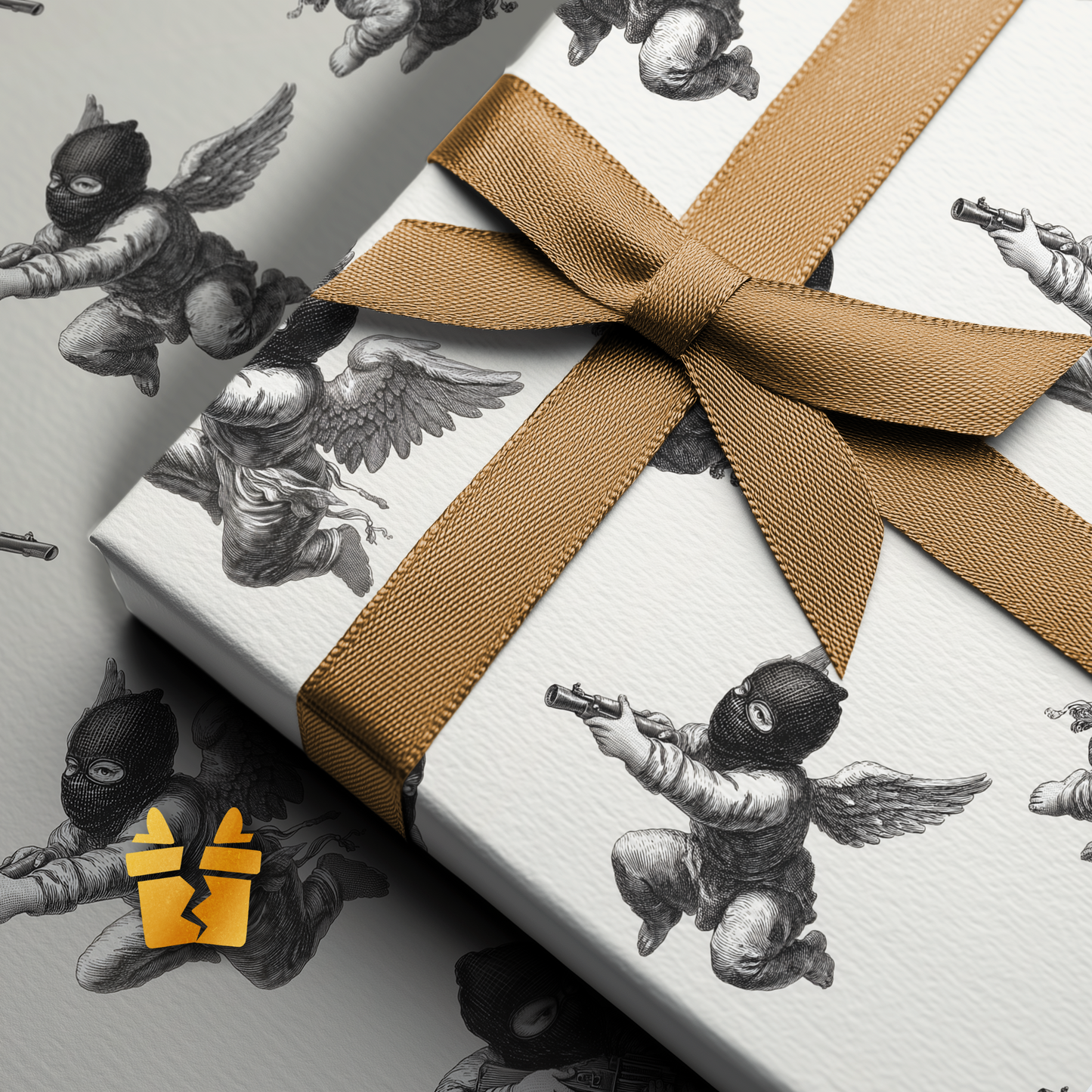 Ski Mask Cherub Wrapping Paper