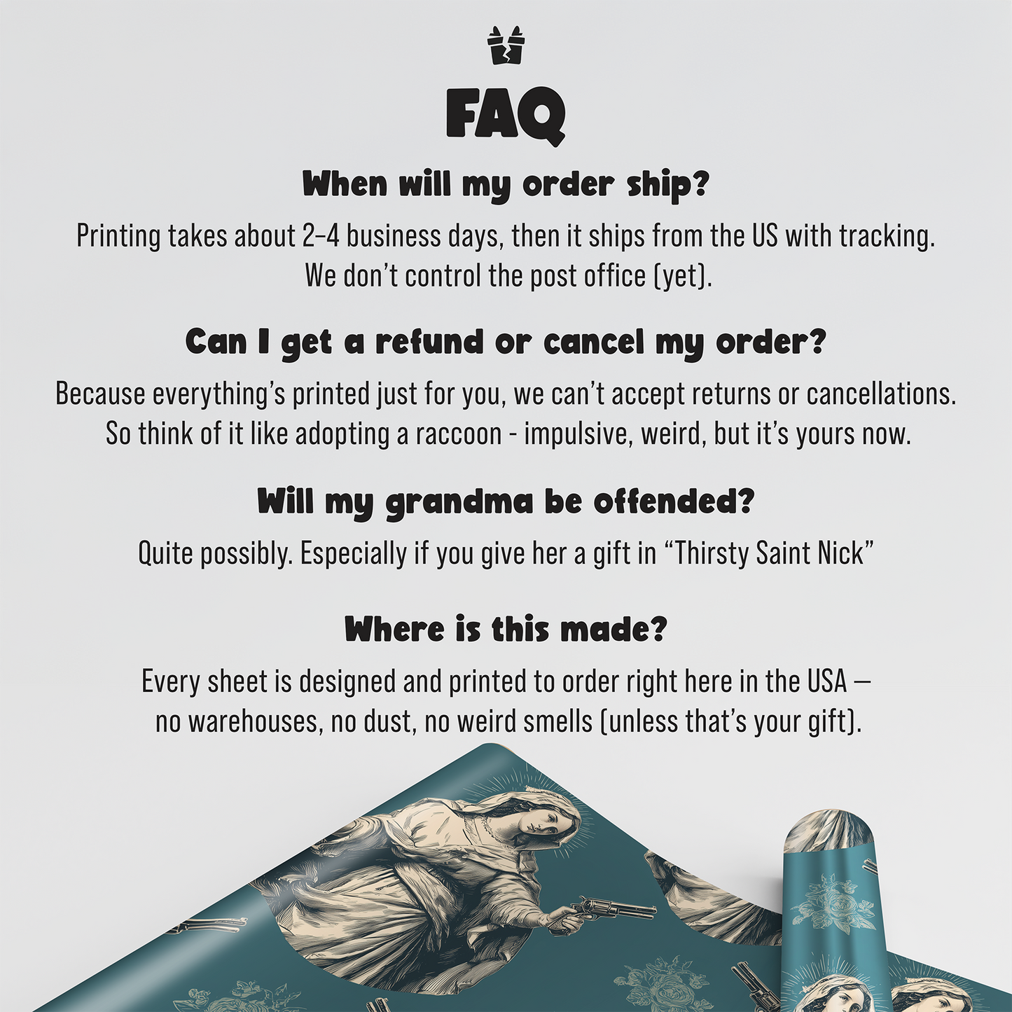 Pistol Mary Christmas Wrapping Paper