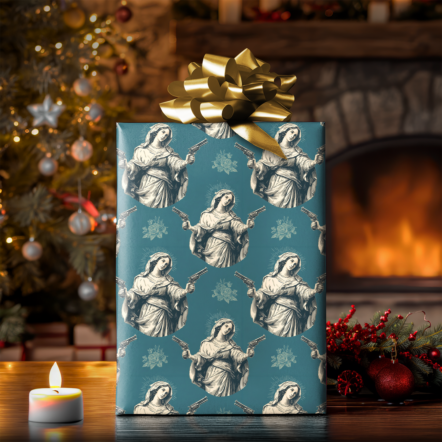 Pistol Mary Christmas Wrapping Paper