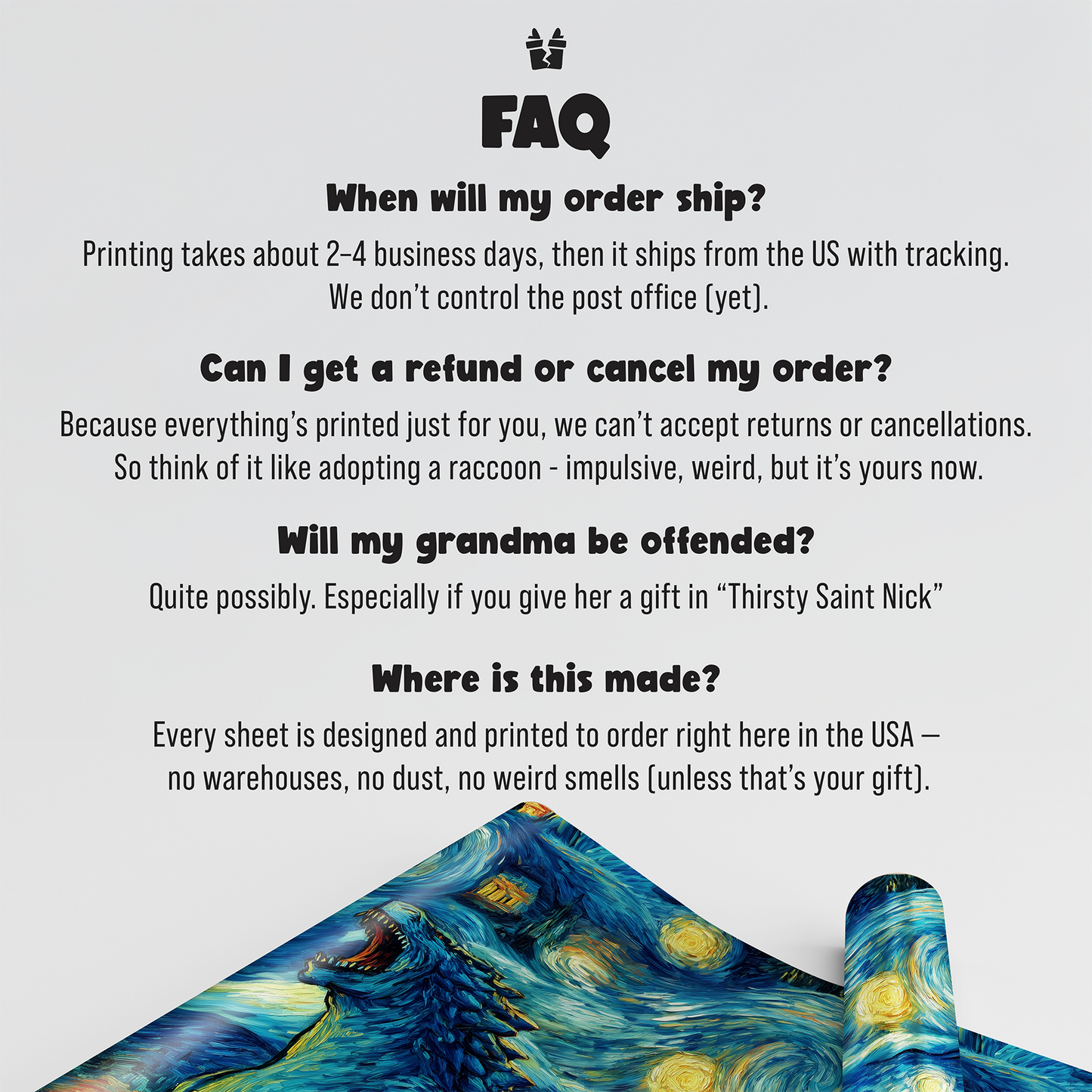 Starry Godzilla Christmas Wrapping Paper