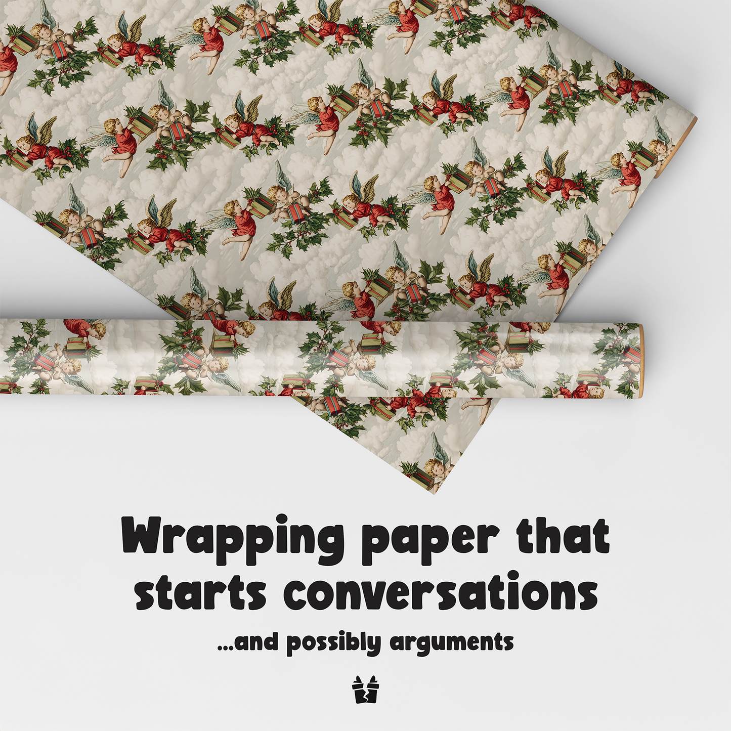 Vintage Cherub Christmas Wrapping Paper